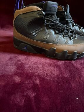 Jordan Men's High-Top Sneakers in Black, Brown & Purple Accents
